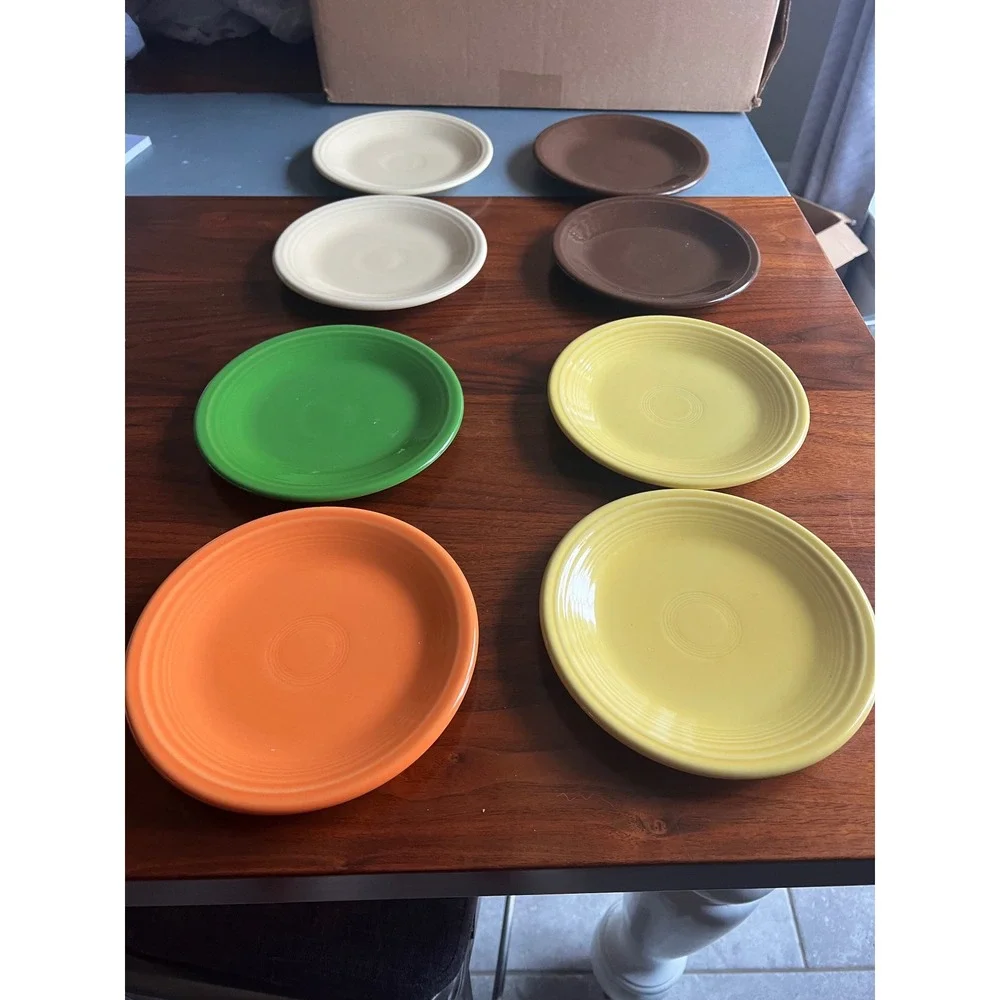 Fiesta Homer Laughlin China Co Lead Free Plates Set Of 8 Vibrant‎ Colors Vintage